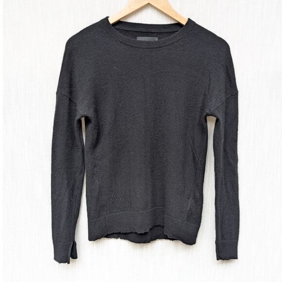 ZADIG & VOLTAIRE Black Cici Star Patch Cashmere Sweater Pullover , size XS - Picture 1 of 8